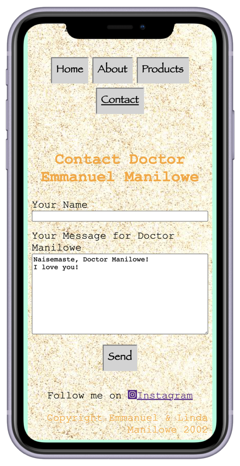 Doctor Manilowe contact page on an iPhone 11